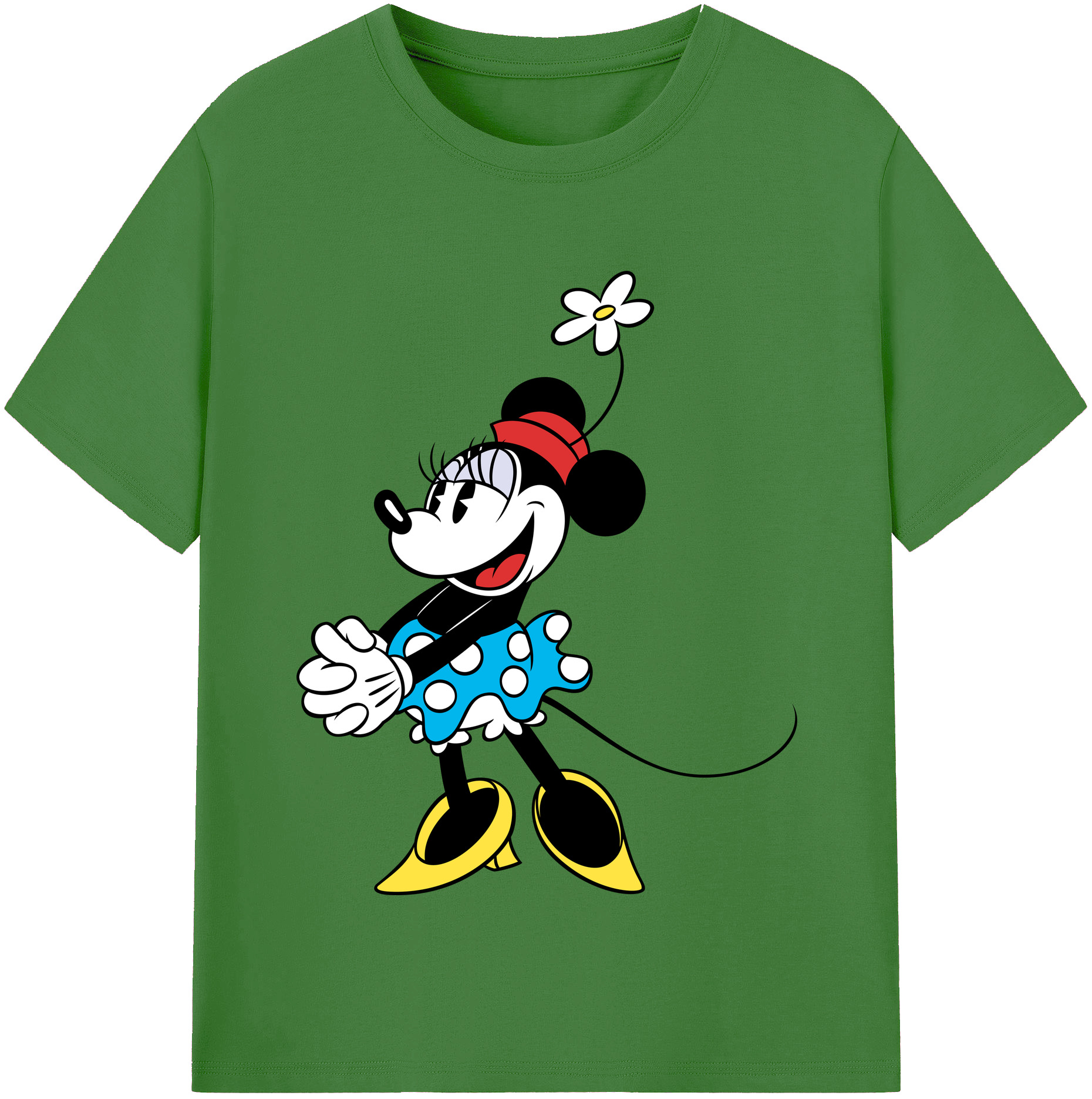 （画像用） ミッキーマウス Mickey Mouse レディースカジュアルプリントTシャツ（綿100％）